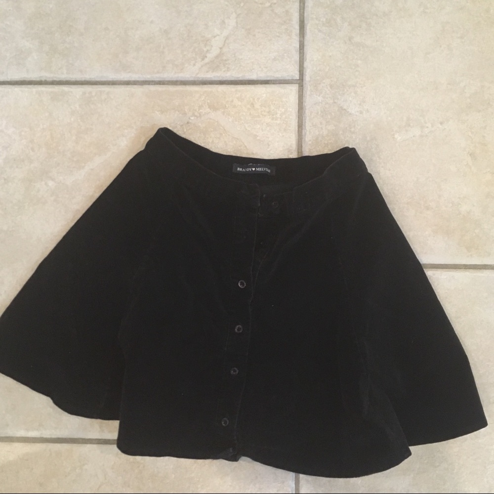 Black corduroy brandy Melville circle skirt